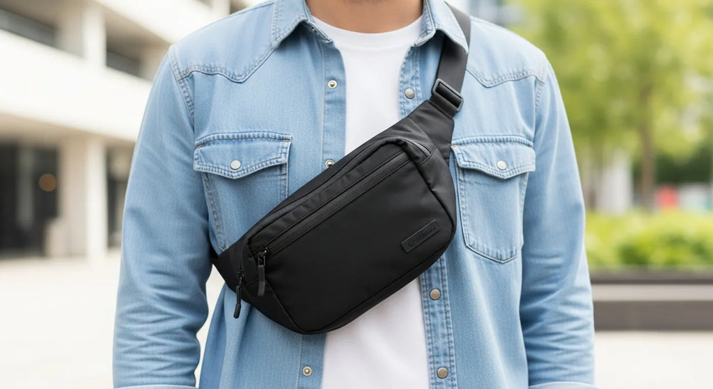 Black Everyday Belt Bag: Practical, Sustainable Design for Travel, Everyday Wear, and Hands-Free Convenience