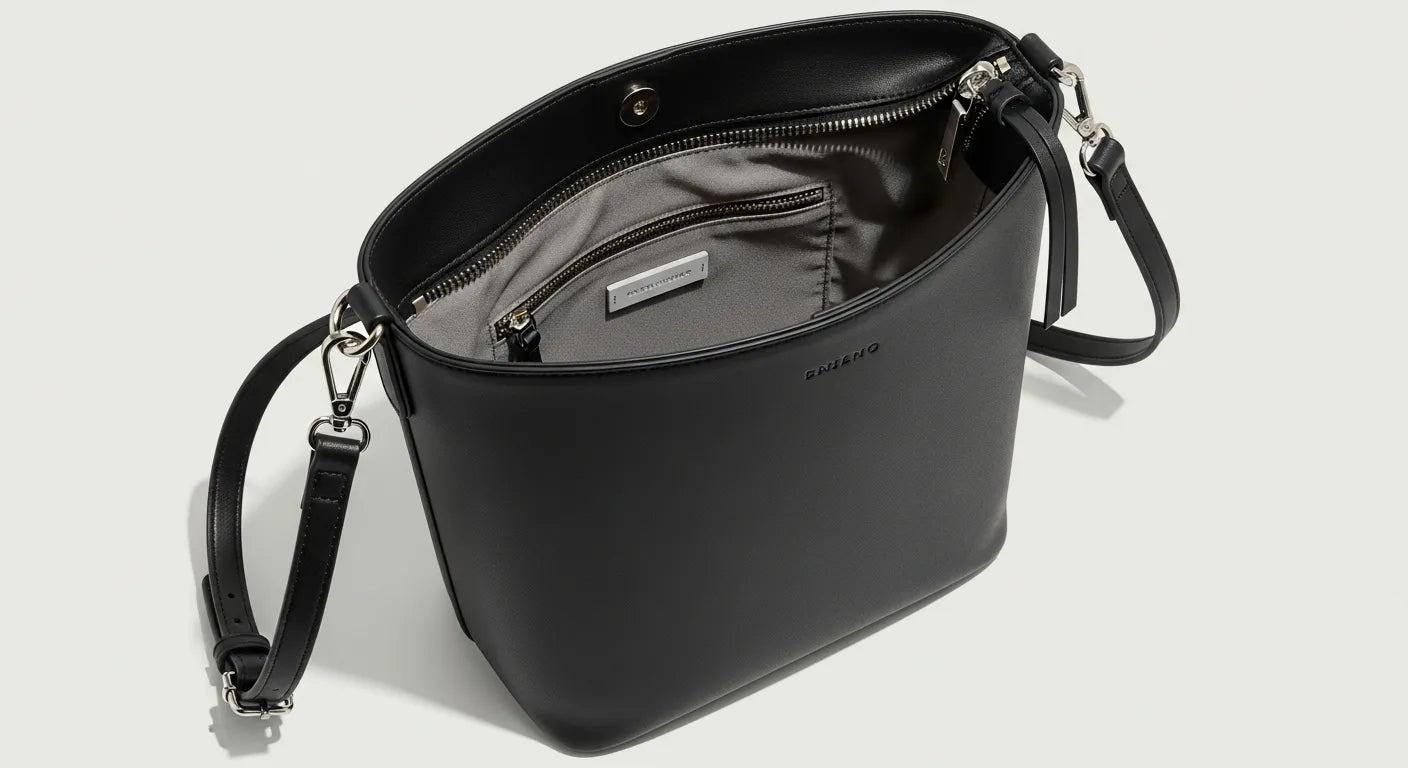 Everyday BB Bag — Zipper Version: A Practical, Vegan-Leather Bucket for Daily Carry