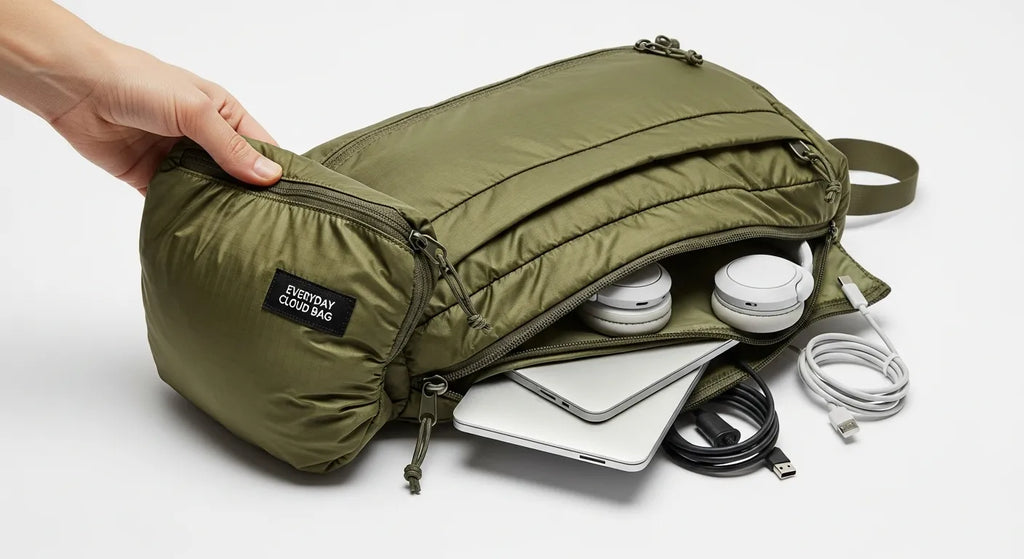 Everyday Cloud Bag Review: A Lightweight, Tech-Friendly Pack That Packs Into Itself