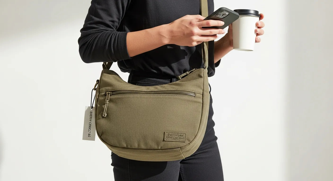 Everyday Crescent Bag: The Hands-Free Crossbody That Balances Style, Function, and Washability