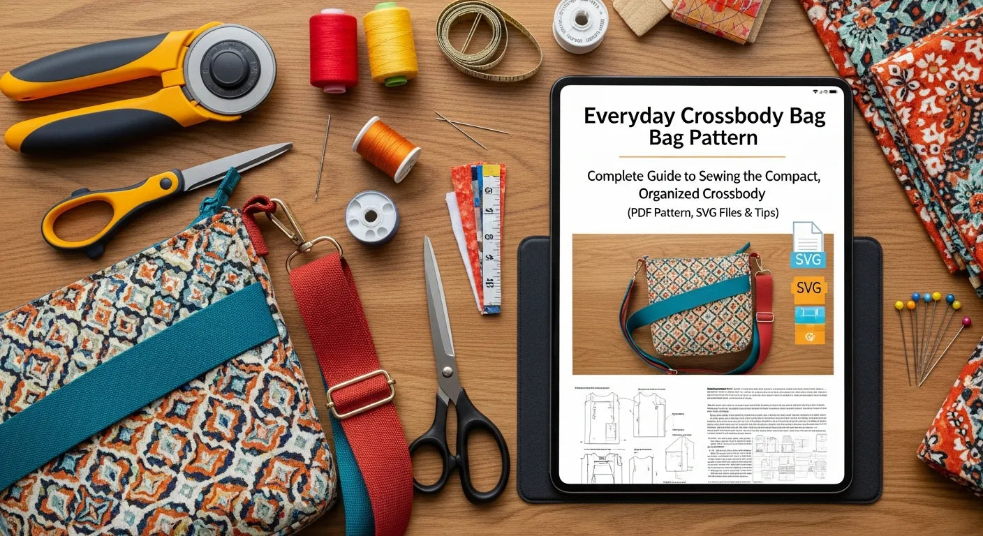 Everyday Crossbody Bag Pattern: Complete Guide to Sewing the Compact, Organized Crossbody (PDF Pattern, SVG Files & Tips)