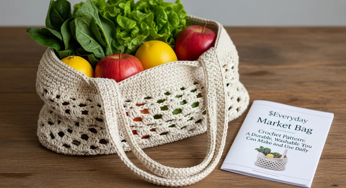 Everyday Market Bag Crochet Pattern: A Durable, Washable Tote You Can Make and Use Daily