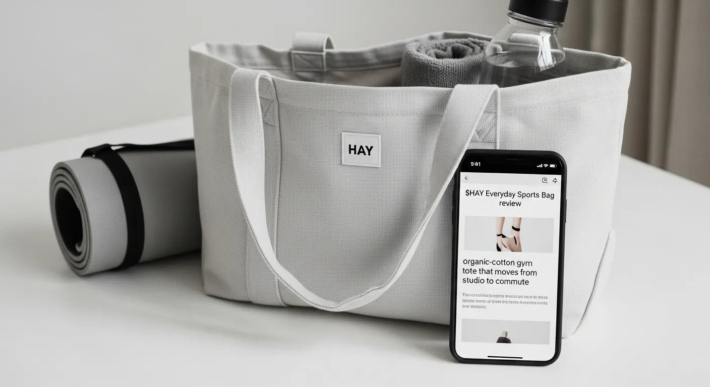HAY Everyday Sports Bag review — an organic-cotton gym tote that moves from studio to commute