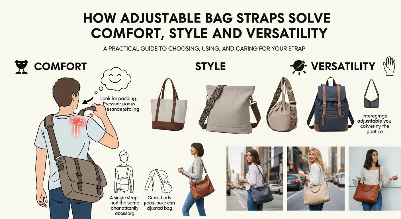 How Adjustable Bag Straps Solve Comfort, Style and Versatility — A Practical Guide to Choosing, Using and Caring for Your Strap