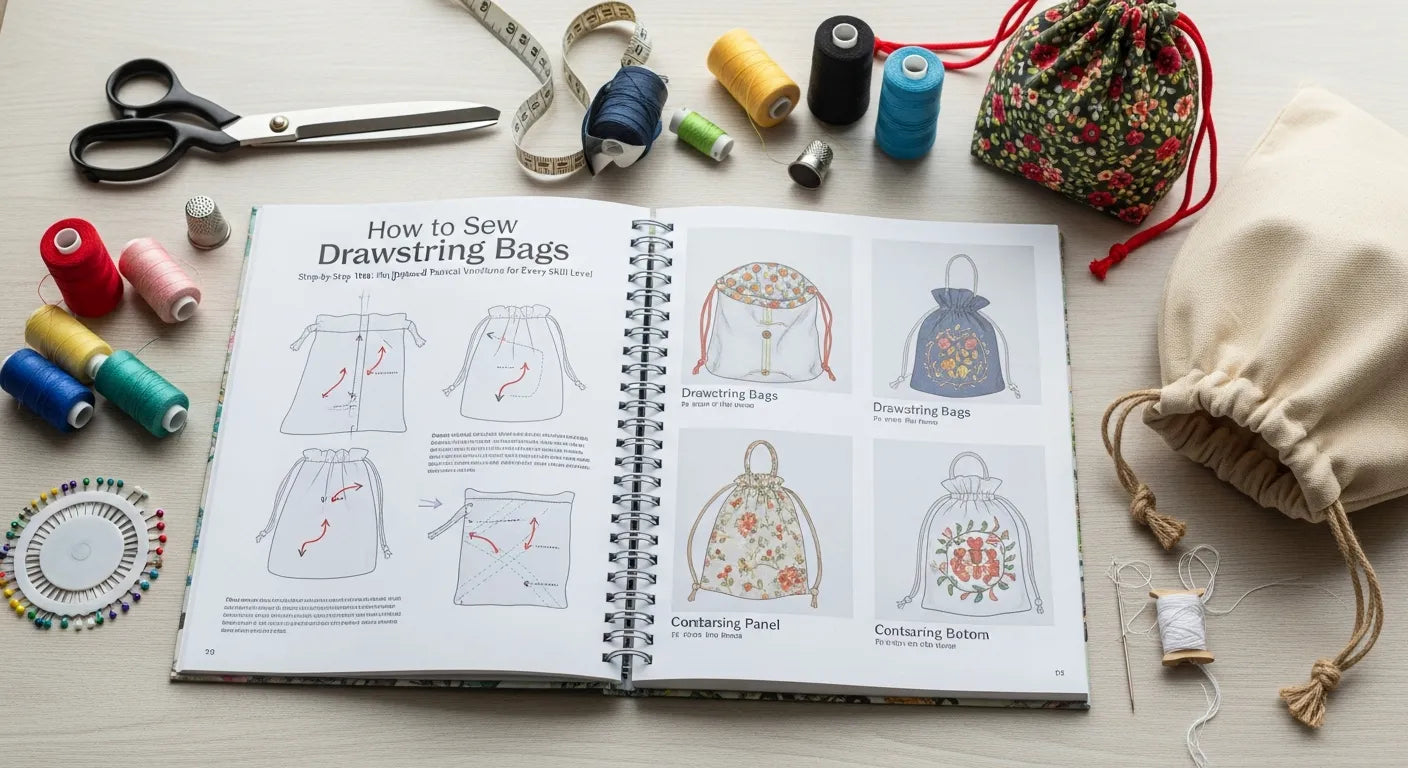 How to Sew Drawstring Bags: Step-by-Step Patterns, Lining Options, and Practical Variations for Every Skill Level