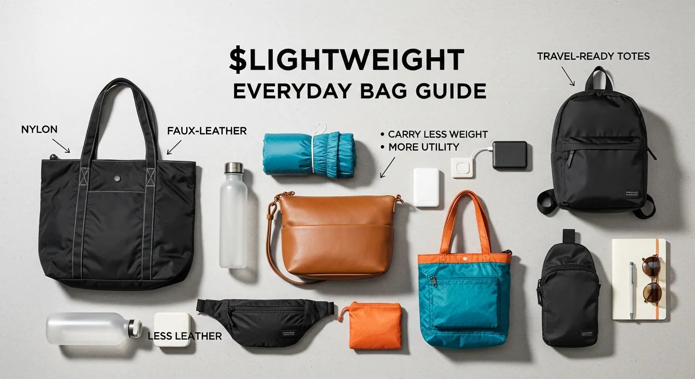 Lightweight Everyday Bag Guide: How to Choose Nylon, Faux-Leather, and Travel-Ready Totes That Carry Less Weight and More Utility
