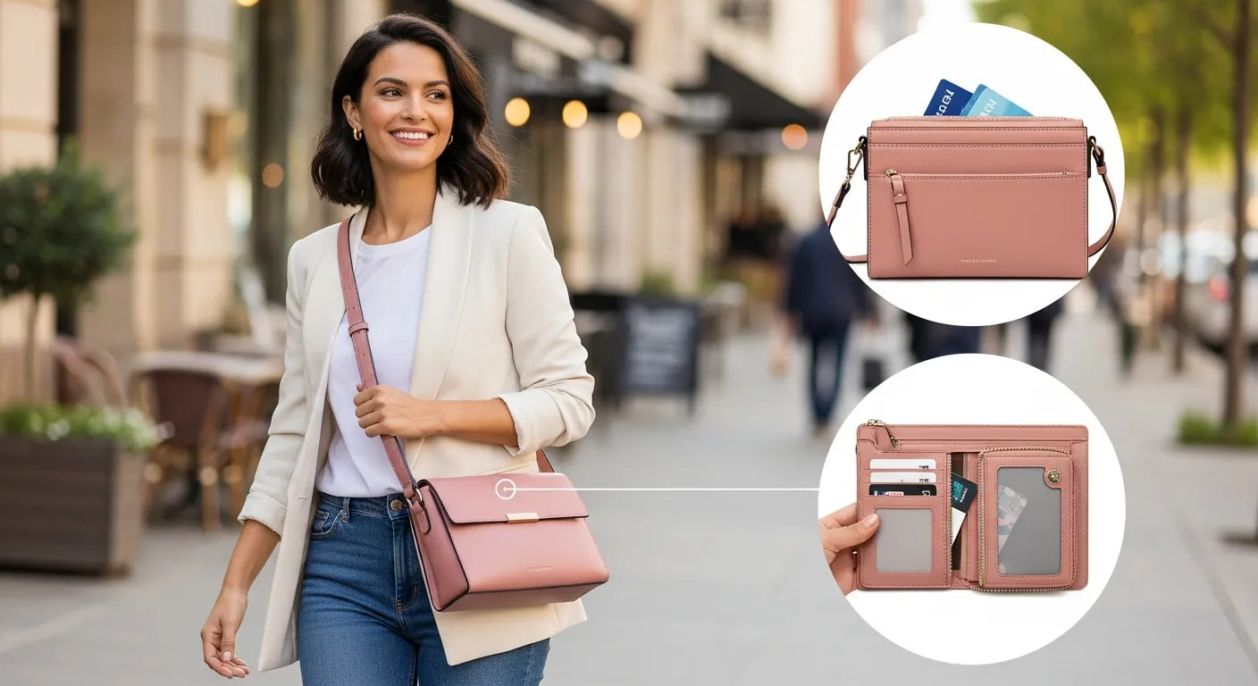 Poppy & Peonies 24/7 Crossbody Review: The Everyday Vegan Leather Bag with a Built-In Wallet