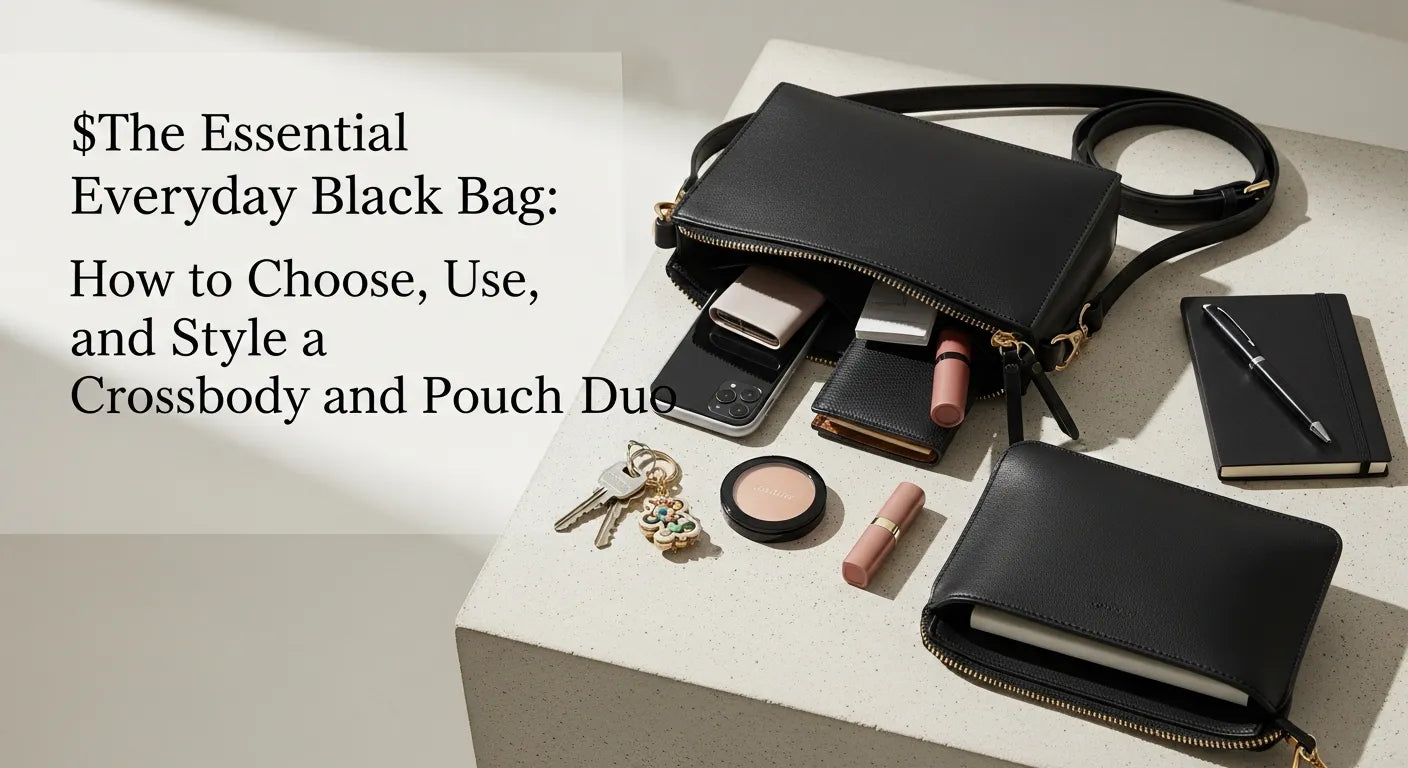 The Essential Everyday Black Bag: How to Choose, Use, and Style a Crossbody and Pouch Duo