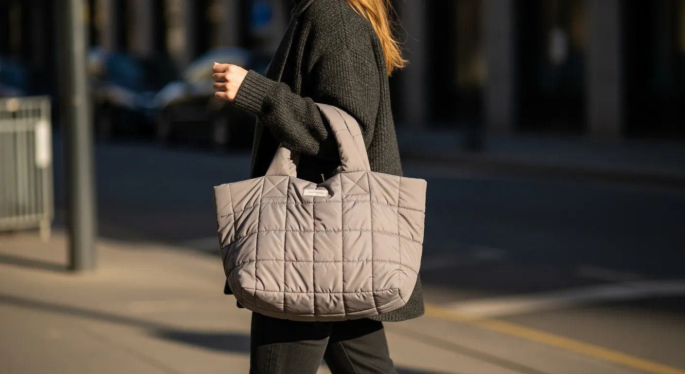 The Everyday Puffer Bag: How Quilted, Lightweight "Cloud" Totes Became Practical Style Staples