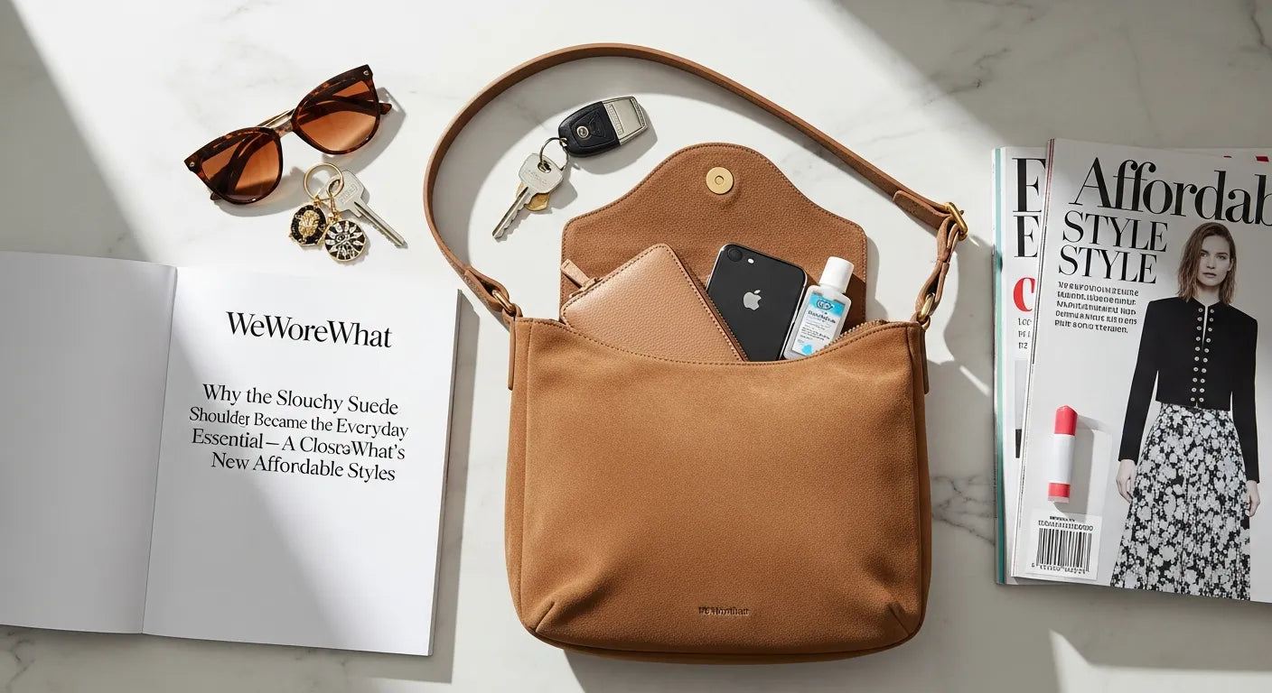 Why the Slouchy Suede Shoulder Bag Became the Everyday Essential — A Close Look at WeWoreWhat's New Affordable Styles