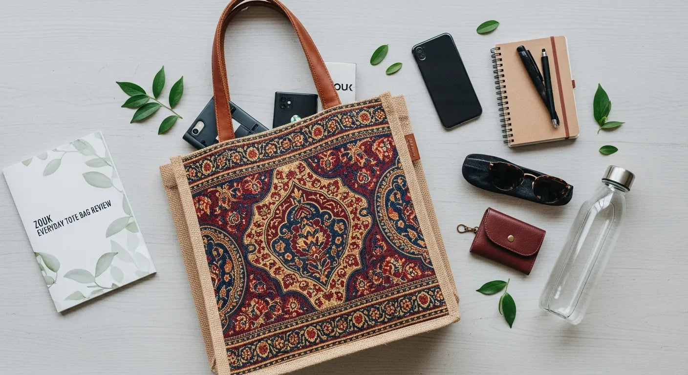 Zouk Everyday Tote Bag Review: A Practical, Sustainable Jute Tote with Ethnic Indian Prints