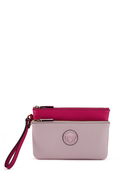 Versace Pink Calf Leather Pouch Bag